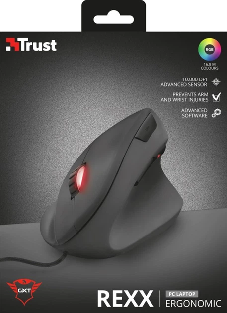 Mysz komputerowa Trust GXT 144 Rexx Vertical USB Czarna (22991) - obraz 8