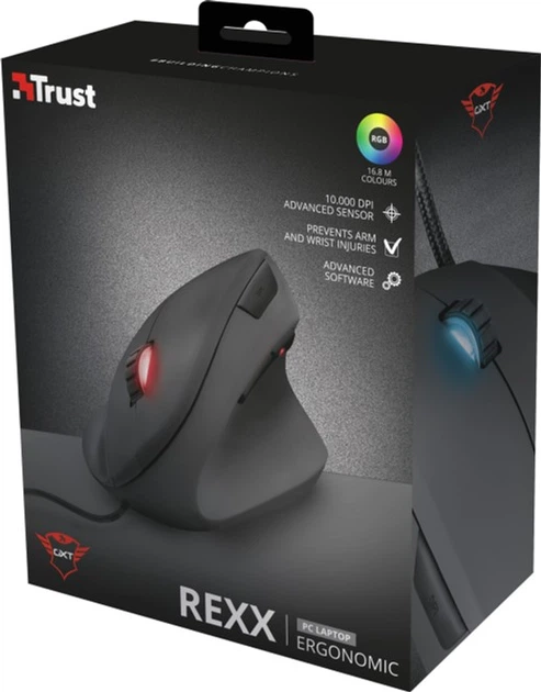Mysz komputerowa Trust GXT 144 Rexx Vertical USB Czarna (22991) - obraz 9