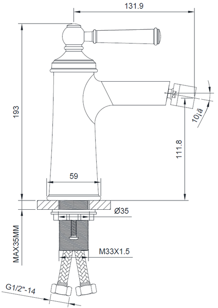 Смеситель для биде Imprese Hydrant ZMK031806070 - изображение 2