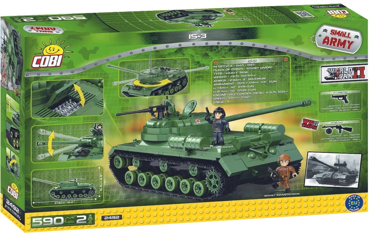 Klocki konstrukcyjne COBI Czołg IS-3 590 elementów (COBI-2492) (5902251024925) - Zdjęcie 2 Klocki konstrukcyjne COBI Czołg IS-3 590 elementów (COBI-2492) (5902251024925) - obraz 2