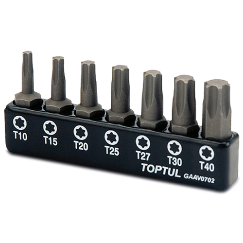 Набор бит TORX TOPTUL 1/4" 7ед. (T10-T40) GAAV0702 - Фото 1 Набор бит TORX TOPTUL 1/4" 7ед. (T10-T40) GAAV0702 - изображение 1