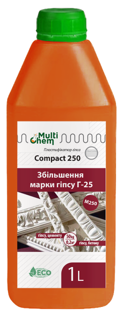 Пластификатор для увеличения марки гипса Compact 250 Euro 1 л – фото ...