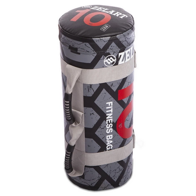 Мішок для кросфіту та фітнесу Zelart Power Bag Deluxe (PVC, нейлон, вага 10кг, чорний-червоний) - зображення 3
