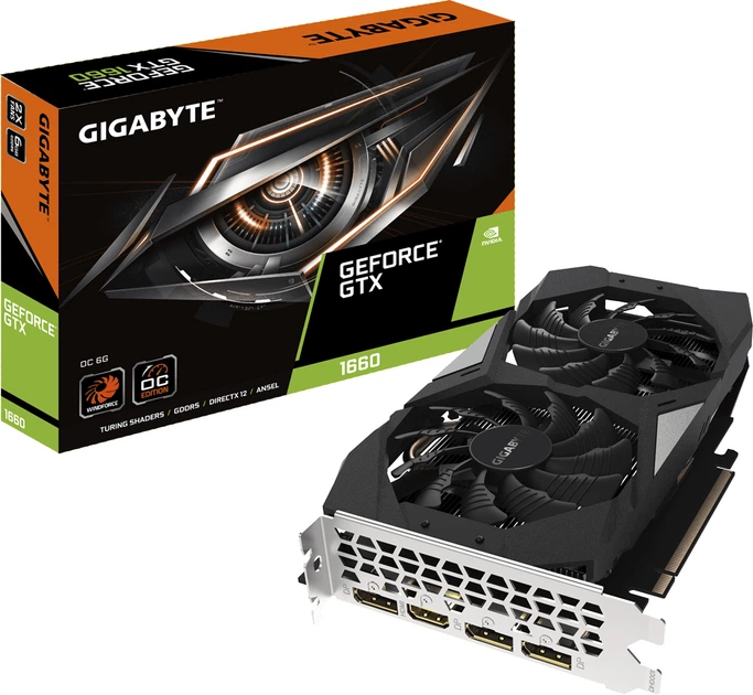 Gallardo GTX1660 6GB GDDR5 192bit グラボ Видеокарта Gigabyte PCI-Ex GeForce GTX 1660 OC 6GB GDDR5 (192bit