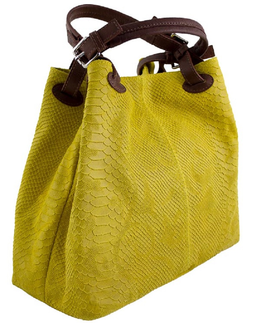 Женская кожаная сумка Italian bags DB6929 yellow 