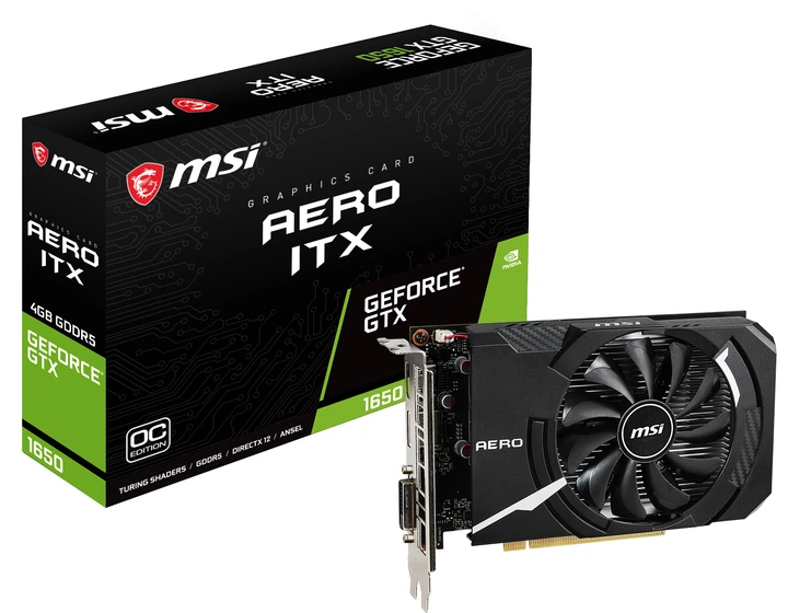 Видеокарта MSI PCI-Ex GeForce GTX 1650 Aero ITX 4G OC 4GB GDDR5