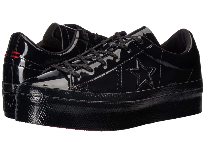 black converse trainers ladies