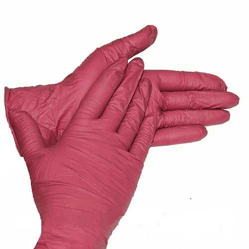 Перчатки одноразовые нитриловые не опудренные «Престиж Медикал» бордовые S (100 шт., 50 пар, плотность 4 г) - изображение 1