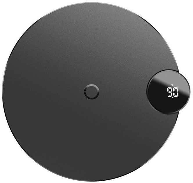 Бездротовий зарядний пристрій Baseus Digtal LED Display Wireless Charger Black (WXSX-01) - зображення 1
