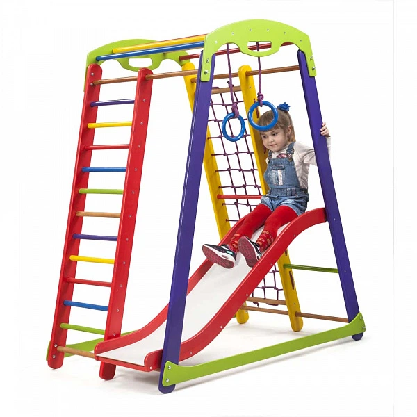 Дитячий спортивний ігровий комплекс Baby Sport SB Крихітка №1 Дерево Різнокольоровий 132х85х150 см (Plus 1) - Фото 5 Дитячий спортивний ігровий комплекс Baby Sport SB Крихітка №1 Дерево Різнокольоровий 132х85х150 см (Plus 1) - зображення 5