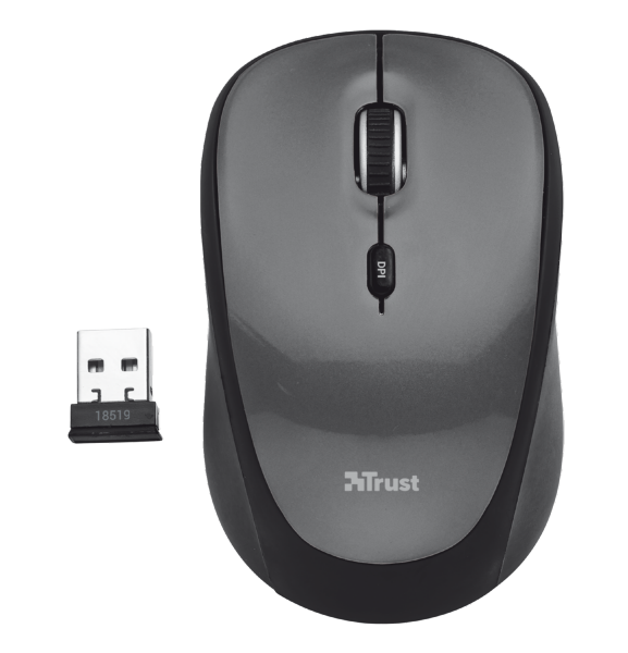 Мышь беспроводная Trust Yvi (18519) Black USB - изображение 3