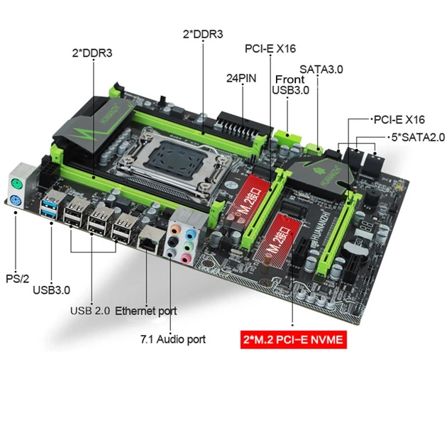 Материнська плата Huananzhi X79 2.49 (s2011, Intel X79, PCI-Ex16