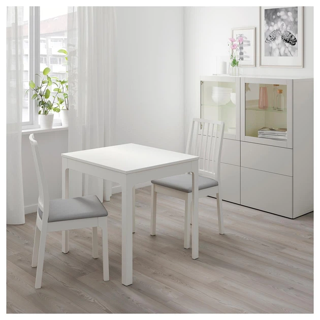 Раскладной стол IKEA (ИКЕА) EKEDALEN 80/120x70см белый (703.408.26