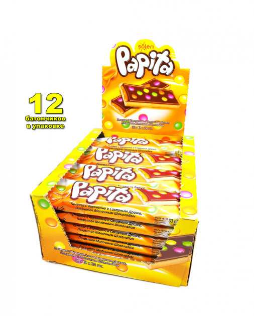Упаковка батончиков Solen Papita Caramel 33 г * 12 шт – купить в ...