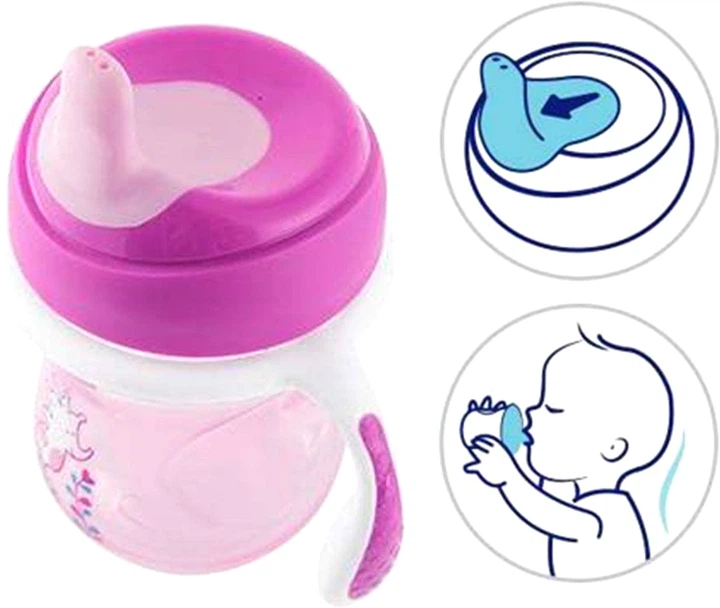 Kubek niekapek Chicco Transition Cup 6m+ Różowy 200 ml (8058664070008) - obraz 4