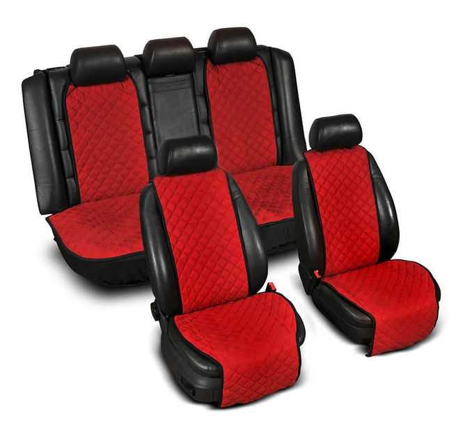  на сидения из Алькантары PREMIUM Красные - полный комплект .