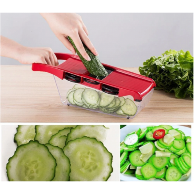 Овочерізка для овочів і фруктів ALLS Mandoline Slicer 6in1 Слайсер терка c контейнером - Фото 6 Овочерізка для овочів і фруктів ALLS Mandoline Slicer 6in1 Слайсер терка c контейнером - зображення 6