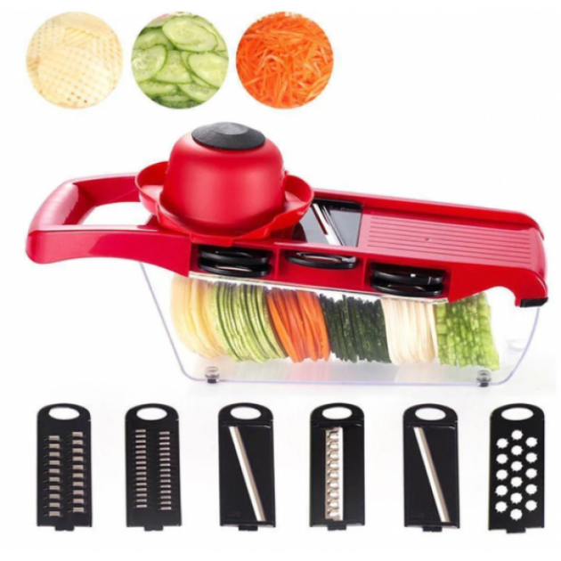 Овочерізка для овочів і фруктів ALLS Mandoline Slicer 6in1 Слайсер терка c контейнером - Фото 4 Овочерізка для овочів і фруктів ALLS Mandoline Slicer 6in1 Слайсер терка c контейнером - зображення 4