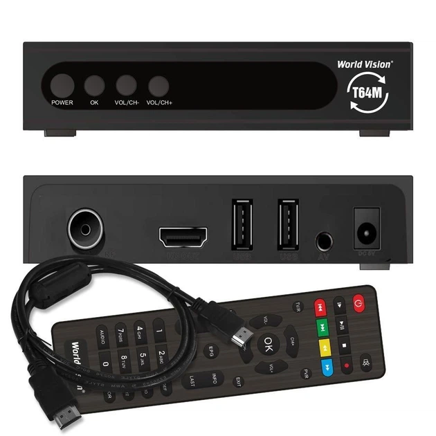 Комплект цифрового ресивера World Vision T64M + HDMI кабеля 0.8 м ...