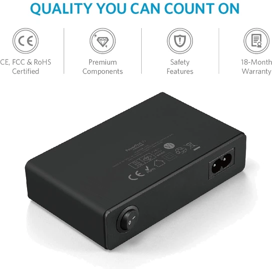 Ładowarka ścienna Anker PowerPort 10 60W 10-portowa V3 Czarna (A2133L11) - obraz 4