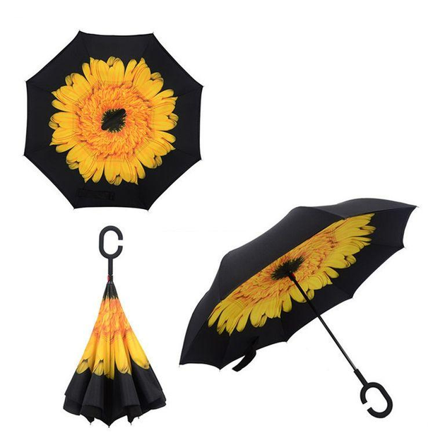 Зонт Наоборот Up-brella - Зонт Обратного Сложения Черно-желтый от ...
