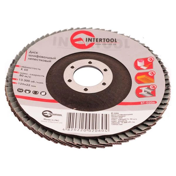 Круг лепестковый торцевой Intertool 125 мм Р36 (BT-0203) – фото