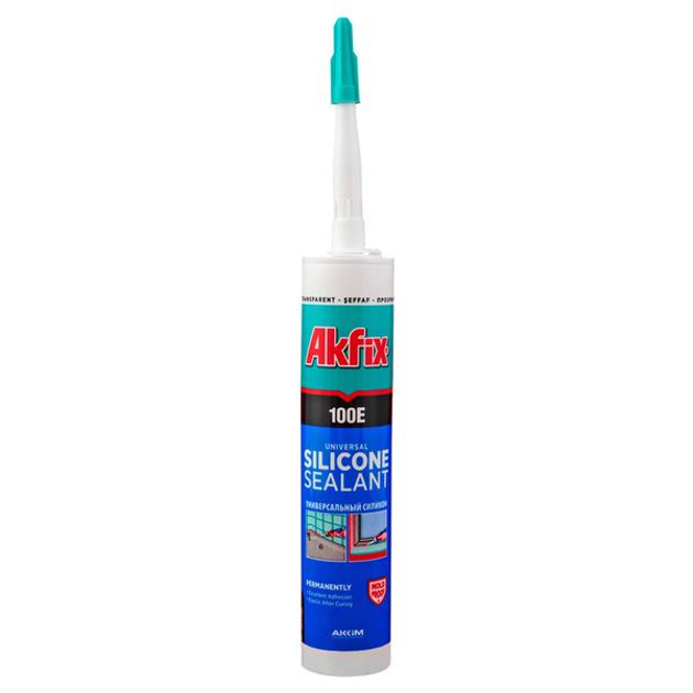 SILICONE ACETICO TRASPARENTE AKFIX 100E 280 ML PEZZI 24 - Art. SA041 Umipas