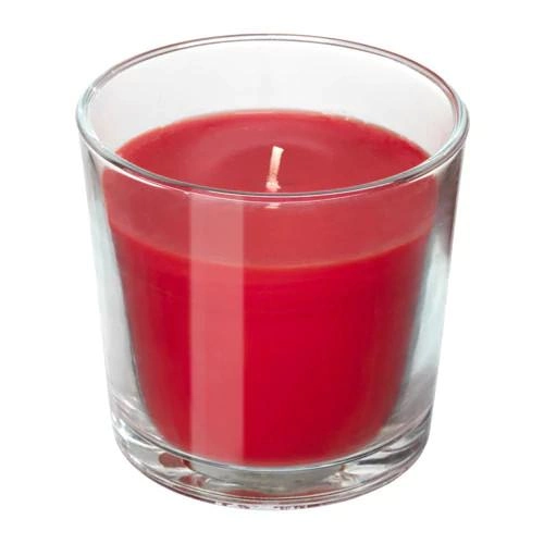Ароматическая свеча в стакане, Вишневый/ярко-розовый