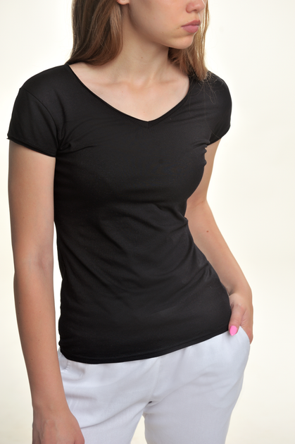 Футболка Wear me V горло L Чёрный 3w/88/29 – низкие цены, кредит ...