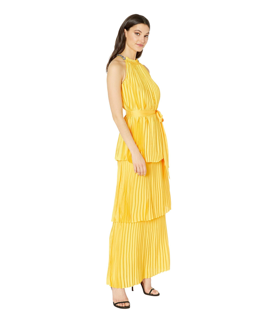 Juicy couture pleated hot sale halter maxi dress