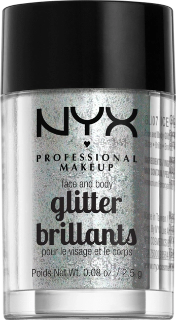 Акция на Гліттер NYX Professional Makeup Face & Body Glitter 07 Ice 2.5 г от Rozetka