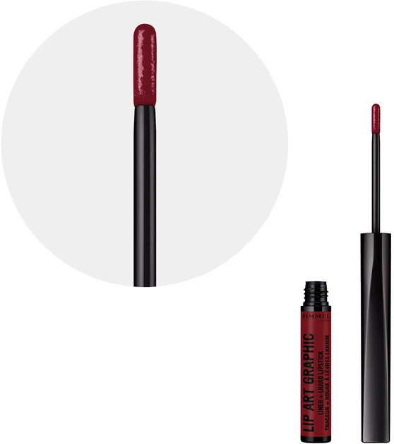 Pomadka w płynie Rimmel Lip Art Graphic 2-w-1 810 z konturówką 1,8 ml (3614227448773) - obraz 3