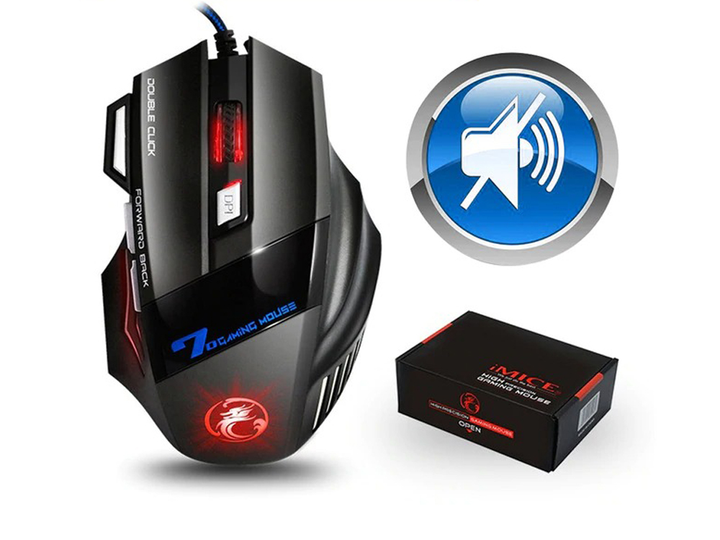 Мышь BauTech X7 5500 DPI проводная игровая бесшумная Silent With Box Черный (1008-508-01) - изображение 5