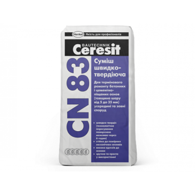 Быстротвердеющая смесь Ceresit CN 83 – фото, отзывы, характеристики в ...