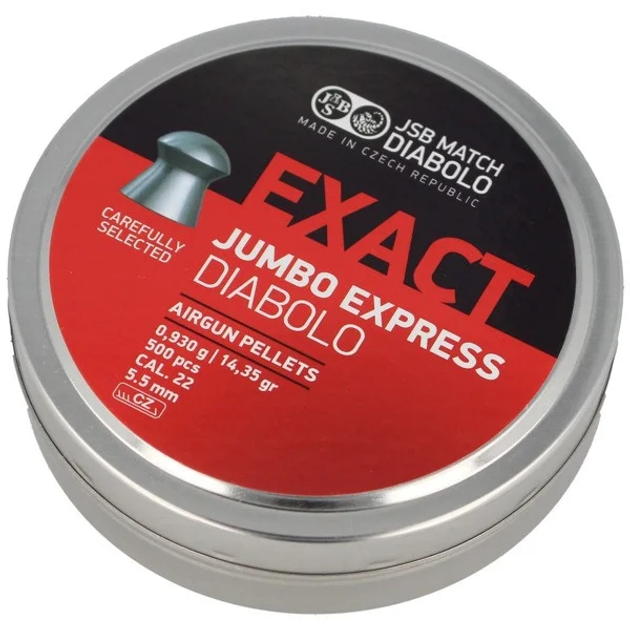 Пули пневм JSB Exact Jumbo Express 5,52 мм , 0,930 г, 500 шт/уп - изображение 1