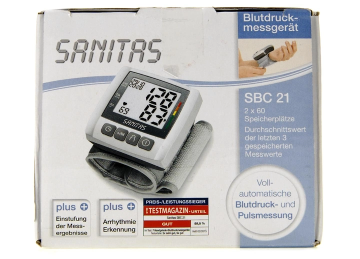 Прибор для измирения кровяного давления на запястье SANITAS темно серый-серый R3-370024 - изображение 2