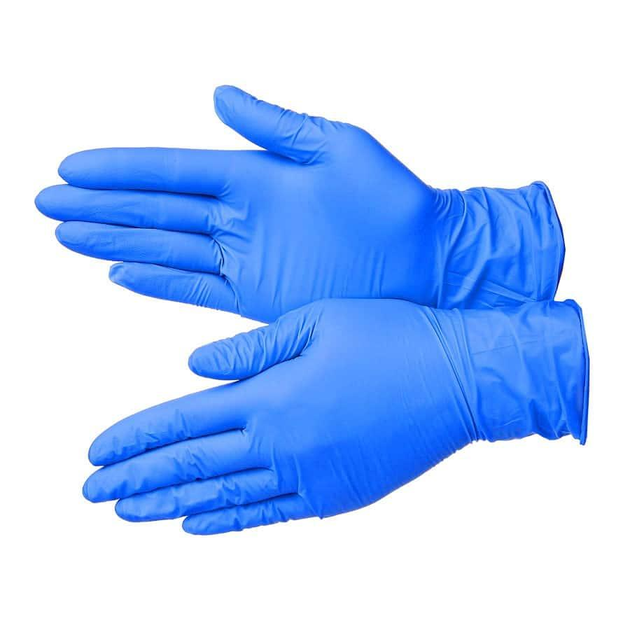 Перчатки Mercator Medical BHY-10 10 шт нитриловые неопудренные голубые L - изображение 1