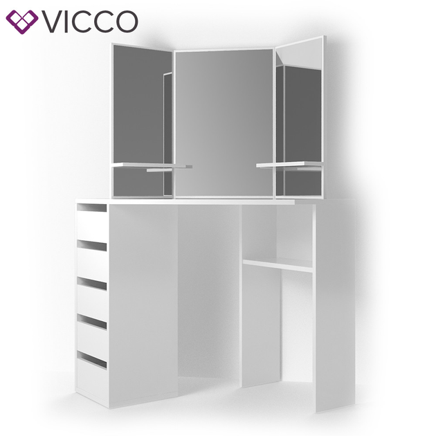 Угловой столик для макияжа Vicco Arielle, 110x142, белый – фото, отзывы ...