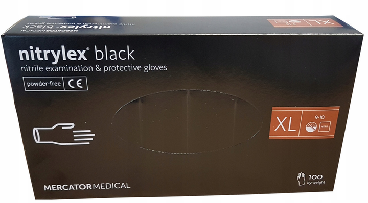 Рукавички чорні Nitrylex Black нітрилові неопудрені XL RD30104005 - зображення 1