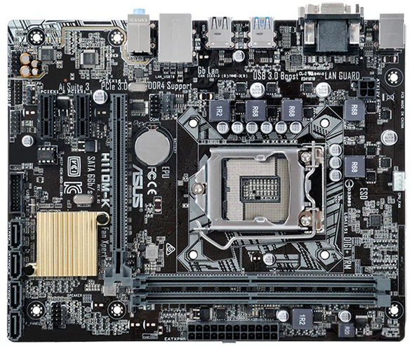 [動作確認済] ASUS H110M-K メモリ16GB+CPU(クーラー)付 Материнська плата Asus H110M-K (s1151, Intel H110, PCI-Ex16