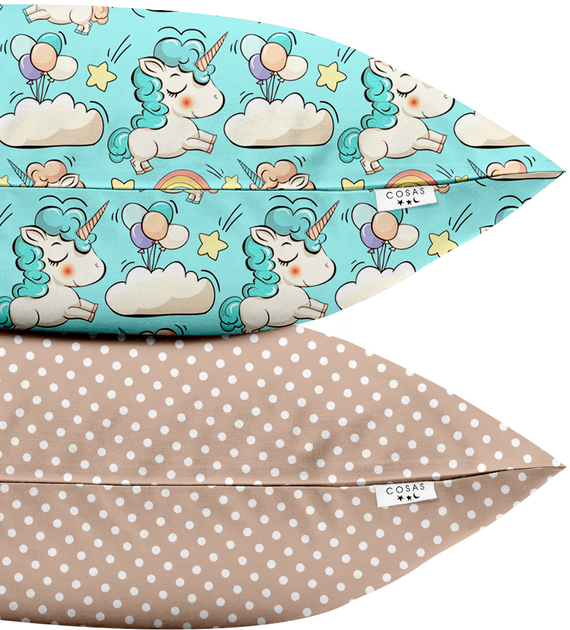 Акція на Набір наволочок Cosas Set Pillow Unicorn Mint Dots Beige 50х70 2 шт. від Rozetka