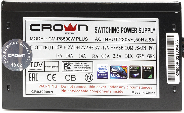 Блок питания Crown CM-PS500W PLUS - изображение 3