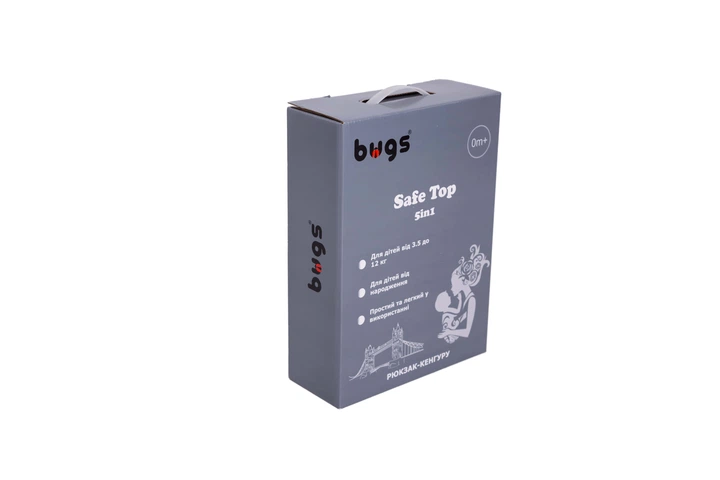 Рюкзак-кенгуру для перенесення дітей 5в1 SafeTop чорний Bugs (BZ-6588284) - зображення 7