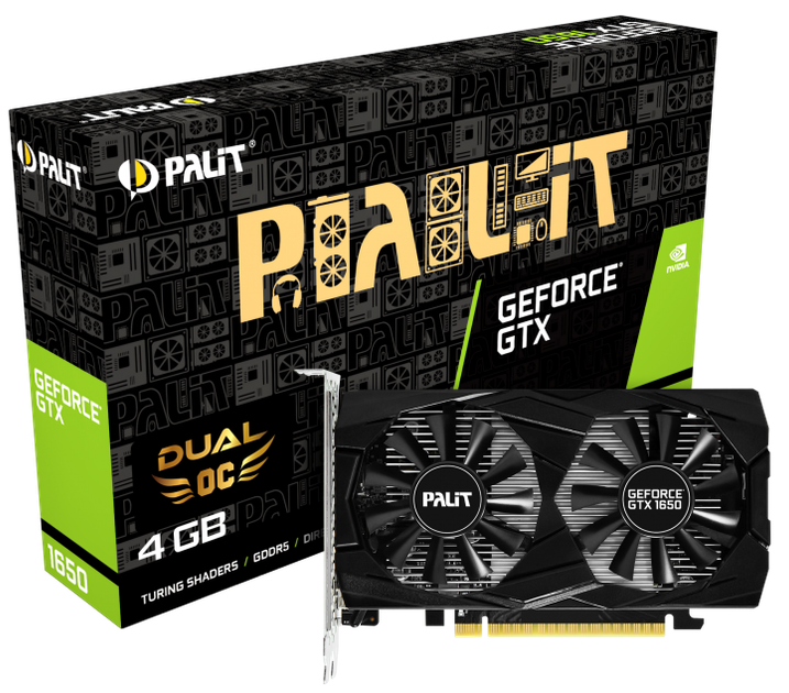 Видеокарта Palit PCI-Ex GeForce GTX 1650 Dual OC 4GB GDDR5 (128bit