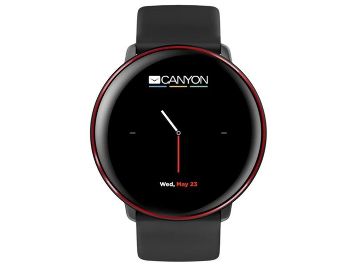 Розумні годинник Canyon Marzipan CNS-SW75 Black/Red; 1.22" (240х240) сенсорний / Huntersun HS6220D / ОЗУ 1 МБ / 64 МБ вбудованої / Bluetooth 4.0 / 41 х 41 х 11 мм, 35.9 р / IP68 / 150 маг / чорно-червоний - Фото 2 Розумні годинник Canyon Marzipan CNS-SW75 Black/Red; 1.22" (240х240) сенсорний / Huntersun HS6220D / ОЗУ 1 МБ / 64 МБ вбудованої / Bluetooth 4.0 / 41 х 41 х 11 мм, 35.9 р / IP68 / 150 маг / чорно-червоний - зображення 2