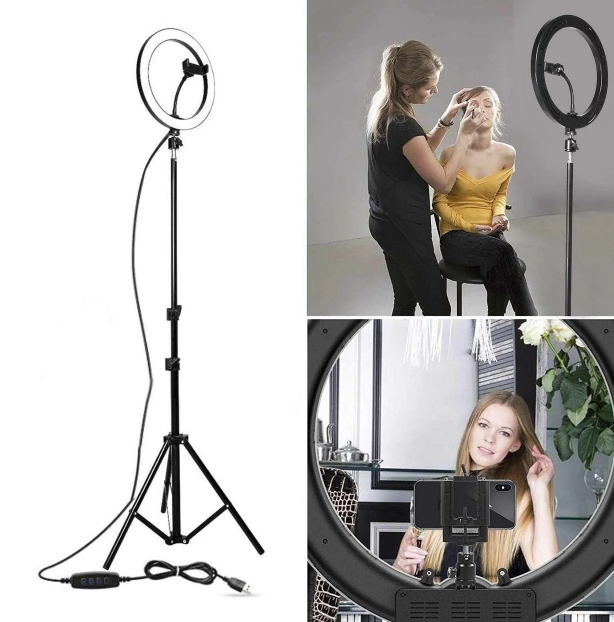 Светодиодная LED лампа Ring Fill Light 33см + Студийный штатив Stend 210 см - Фото 4 Светодиодная LED лампа Ring Fill Light 33см + Студийный штатив Stend 210 см - изображение 4