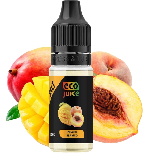 Рідина для POD систем Eco Juice Salt Peach Mango 50 мг 10 мл (Персик+манго) (EJS-PM-50-10) - зображення 1