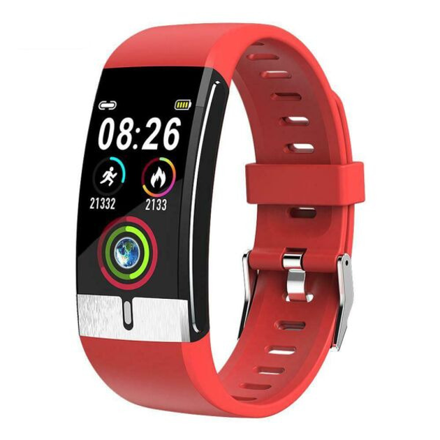 Фитнес браслет Smart Band ET66 Термометр + Тонометр + ЭКГ Красный ...