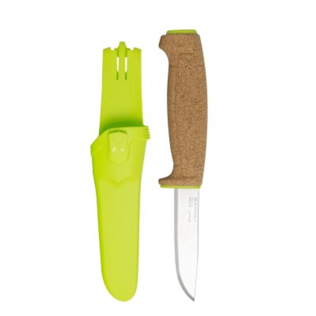 Нож Morakniv Floating Knife (S) Lime, нержавеющая сталь, пробковая ручка, зеленый, 13686 - изображение 1