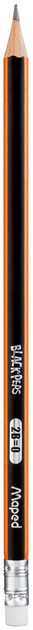 Карандаш графитовый Maped Black Peps треугольной формы 2B с ластиком (MP.851722) - Фото 1 Карандаш графитовый Maped Black Peps треугольной формы 2B с ластиком (MP.851722) - изображение 1
